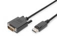DIGITUS DisplayPort-adapterkabel - DP - DVI (24+1) - Full-HD 1080p/60Hz - Displayport 1.1a - 2m - met vergrendeling - geschikt voor monitoren, grafische kaarten - zwart