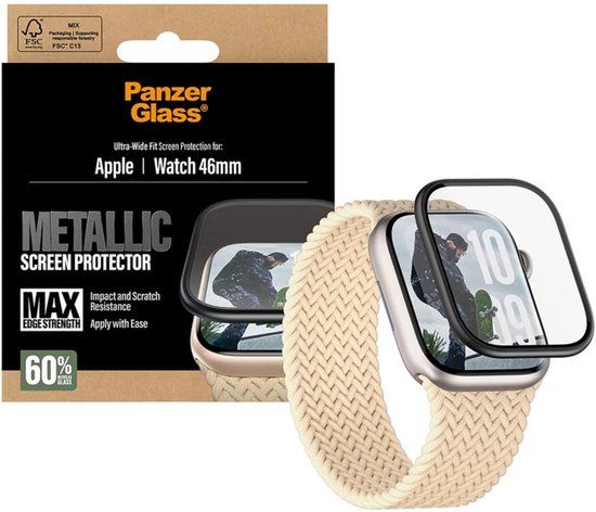 PanzerGlass Screenprotector geschikt voor Apple Watch - 46 mm Glazen