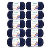 Gründl Happy uni (brei- en haakgaren met wolachtig karakter van 100% polyacryl, anti-pilling, 100 g / 250 m, naalddikte: 4-5, 10 x 100 g), marine