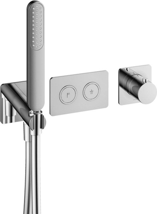 Hotbath Gal Afbouwdeel Inbouwthermostaat met 2 Pushbuttons Chroom