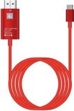 DrPhone USB-C naar HDMI Adapterkabel - 4K 60Hz - 1080P HD HDTV Adapter - Rood