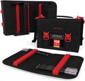 ARTEZA Layout Marker Organizer, Pocket Organizer met 108 vakken, uitneembare pennenzak en draagriem, ritsvak en handvat, voor stiften, penselen, kleurpotloden