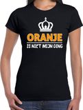 Bellatio Decorations Koningsdag t-shirt - oranje is niet mijn ding - zwart XXL
