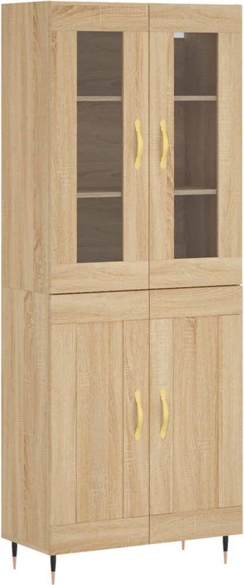vidaXL Hoge kast 69,5x34x180 cm bewerkt hout sonoma eikenkleurig