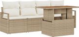 vidaXL Tuinbank Set 5-delig Beige en Crèmekleurig