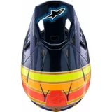 Alpinestars S-M10 TLD Edition 25 Donkerblauw Oranje Geel Fluo Rood Offroad Helm