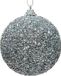 Decoris Zilveren glitter/kralen kerstballen 8 cm kunststof