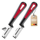 Westmark 2x Universele dunschiller/aardappelschilmesje met uitsteker, Gallant, met vastgeschroefd roestvrijstalen mesje, zwart/rood, 290922E3
