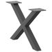 VidaXL Salontafelpoten 2 stuks X-vormig 60x30-31 cm Staal Antraciet