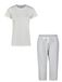 By Louise Dames Capri Pyjama Driekwart Wit/Blauw Gestreept - Maat M