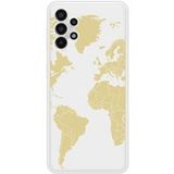 Samsung Bedrukt siliconen hoesje compatibel met Galaxy A13 4G Map beige