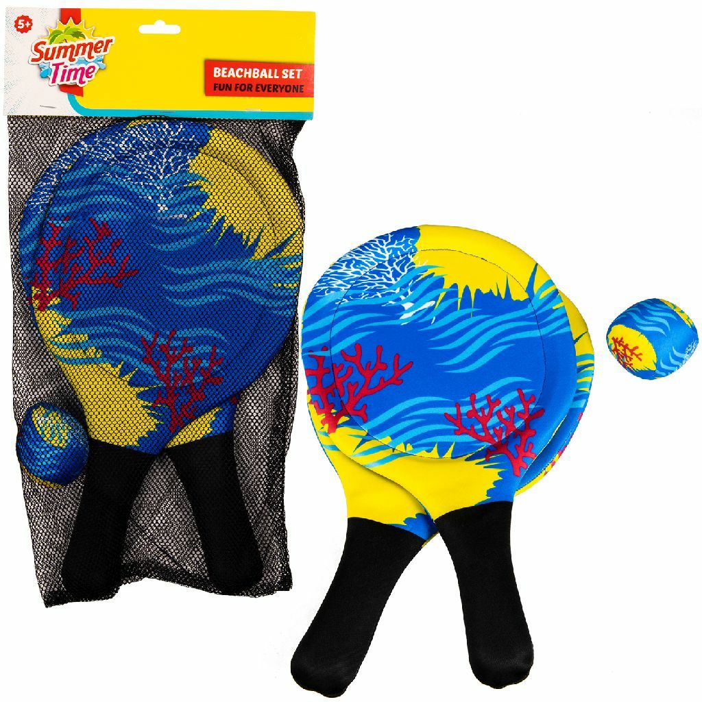 Summertime Water Fun Soft Beach Ball Set Blauw/Geel