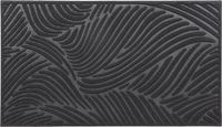 Luance Tapis de porte Vague - noir - caoutchouc - rectangle - 75 x 44 cm - tapis décrottant - extérieur