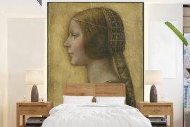 Nr1Wallpaper Behang - Fotobehang La Bella Principessa - Leonardo da Vinci - Breedte 165 cm x hoogte 220 cm