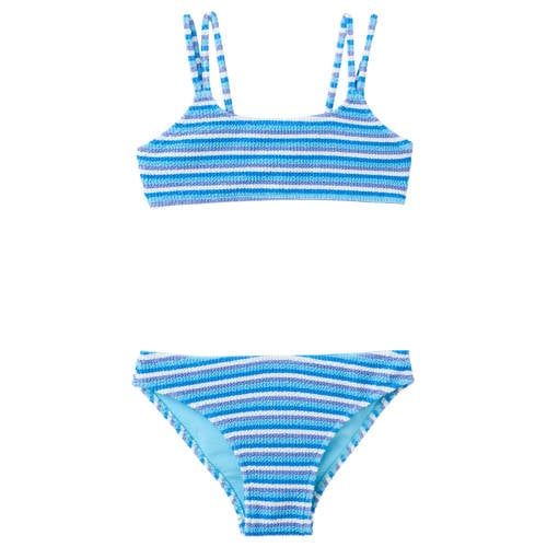 Mango Kids crop bikini gestreept blauw