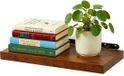 Merkloos / Sans marque Relaxdays Wandplank zwevend - 4 x 40 x 23 cm - bruin/zwart - MDF/Metaal