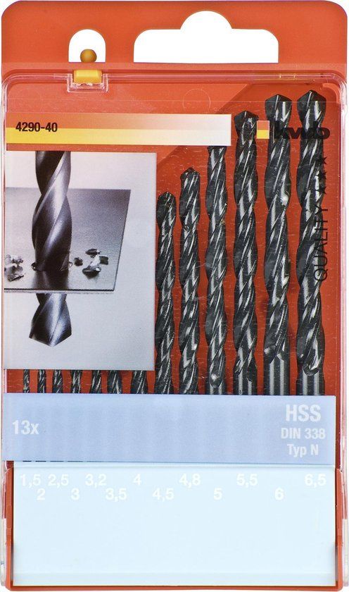 KWB HSS Borenset - 1,5-6,5 mm - 13-D - 13-delig
