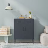 Lendo Online Dressoir Metaal 80x40x100 cm Antraciet