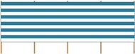 Gebro Broekhof Vuurwerk Int. B.V. Gestreept strand/camping windscherm - wit/blauw - 5 meter x 120 cm