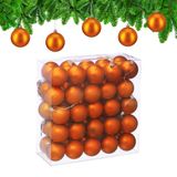 Relaxdays Kerstballen Set van 50 - Ø 6 cm - Mat - Kunststof - Oranje