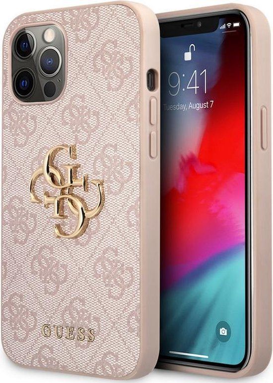 Guess 4G Metal Logo Back Case - Apple iPhone 12/12 Pro - Pink