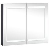 vidaXL Badkamerspiegelkast Antraciet 80 x 12 x 68 cm Bewerkt Hout