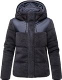 Marikoo Dames Pluche jas met capuchon Kaguraa 16 Navy XL