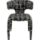 Kare Design stoel Tobi, zwart, zithoogte 48 cm, gevoerd, 58x57x77 cm