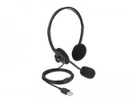 DeLOCK 27178 Hoofdband Kantoor/callcenter USB Type-A Zwart