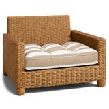 Amazinggirl Kussen Lounge Tuinmeubelen - Zitkussen 50x50 cm Rug Rattan Ideaal voor balkon terras loungeset buiten comfort vulling dik duurzaam Wit-beige strepen