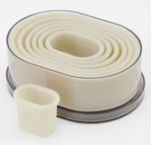 THERMOHAUSER Nylon Koekjesvormpjes Set, Ovaal, Wit, 7-Delig