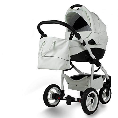 Lux4Kids Kinderwagen Pushchaire 3in1 2in1 Isofix Buggy Autostoel Nem door ChillyKids Kunstleder Sneeuw Eco-01 2in1 Zonder Babyzitje