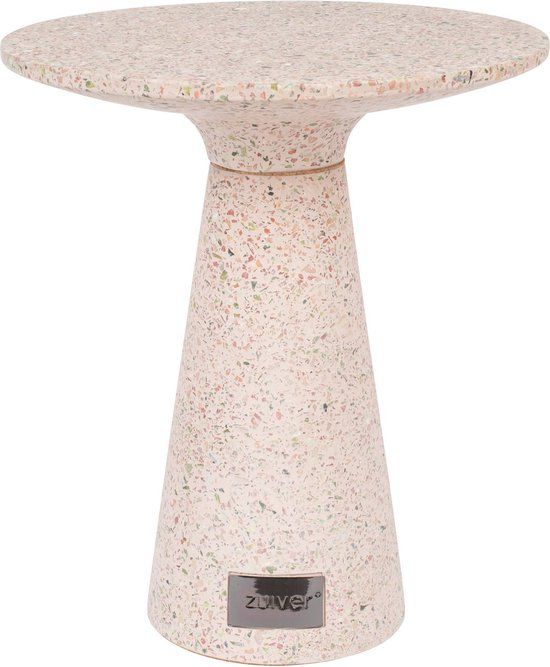 Zuiver Victoria Bijzettafel Rond - Terrazzo Roze - 41 cm