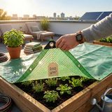 FLOORDIREKT Afdekzeil - Beschermhoes - Leno - 240 g/m² - Waterdicht & UV Bestendig - Groen/Transparant - 3 x 4 m