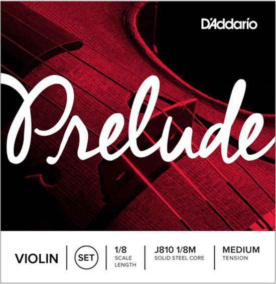D'Addario Prelude Violin Strings 1/8 Medium Tension