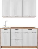 Vicco Eenpersoonskeuken Fame-Line, Wit Landhuis/Goudkleurig Eiken, 150 cm