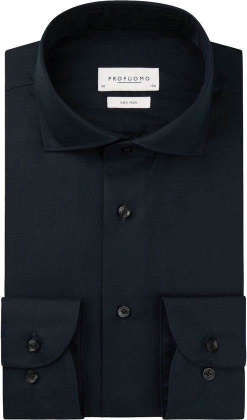 Profuomo Slim Fit Heren Overhemd Twill Donkerblauw