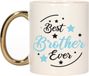 Bellatio Decorations Mok Blauw met Gouden Oor - 300 ml
