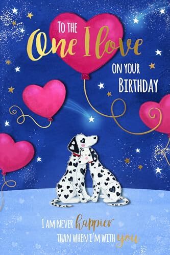 Wishing Well Wishing Well Verjaardagskaart voor degene van wie ik hou, Dalmatiërs en ballonnen, wenskaartstudio's - 6x9ins
