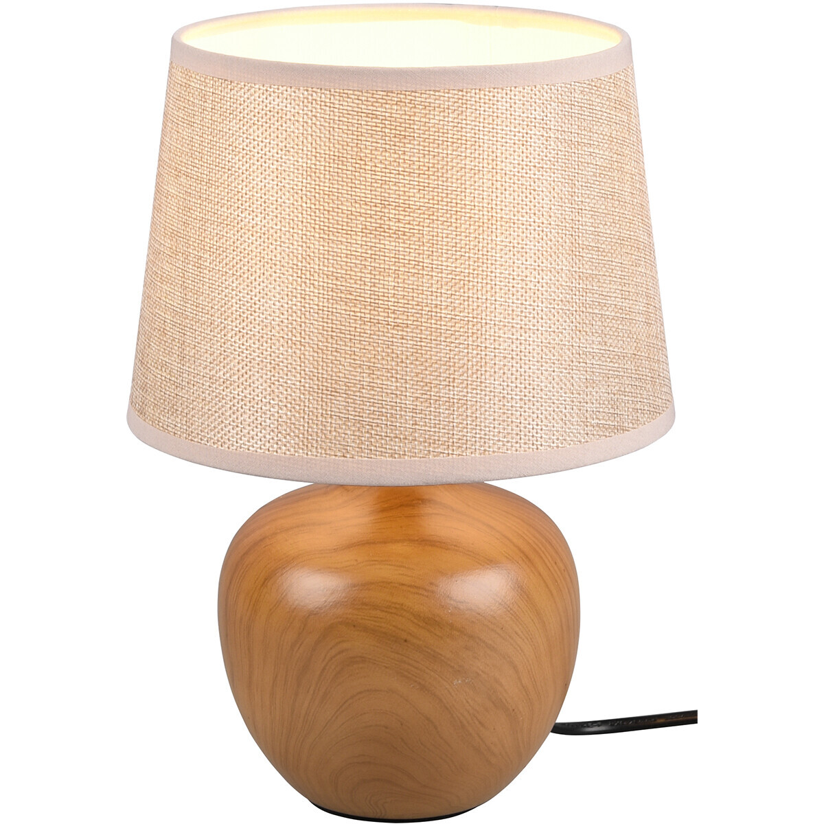 BES LED LED Tafellamp - Tafelverlichting - Trion Lunola - E14 Fitting - Rond - Mat Bruin - Keramiek