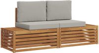 vidaXL - 2-delige Buitenbank Set - Massief Acacia Hout en Polyester