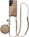 AVY Leren Hoesje geschikt voor Samsung Galaxy S25 Ultra | Met Koord, Wallet en Pouch | Compatibel met MagSafe | Leather Case met 130CM Koord | Long Leather | Beige