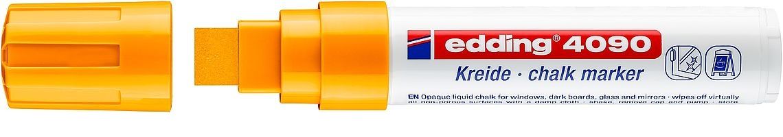 Edding 4090 Krijtstift - Oranje - Beitel - 4-5mm - 1 stuk
