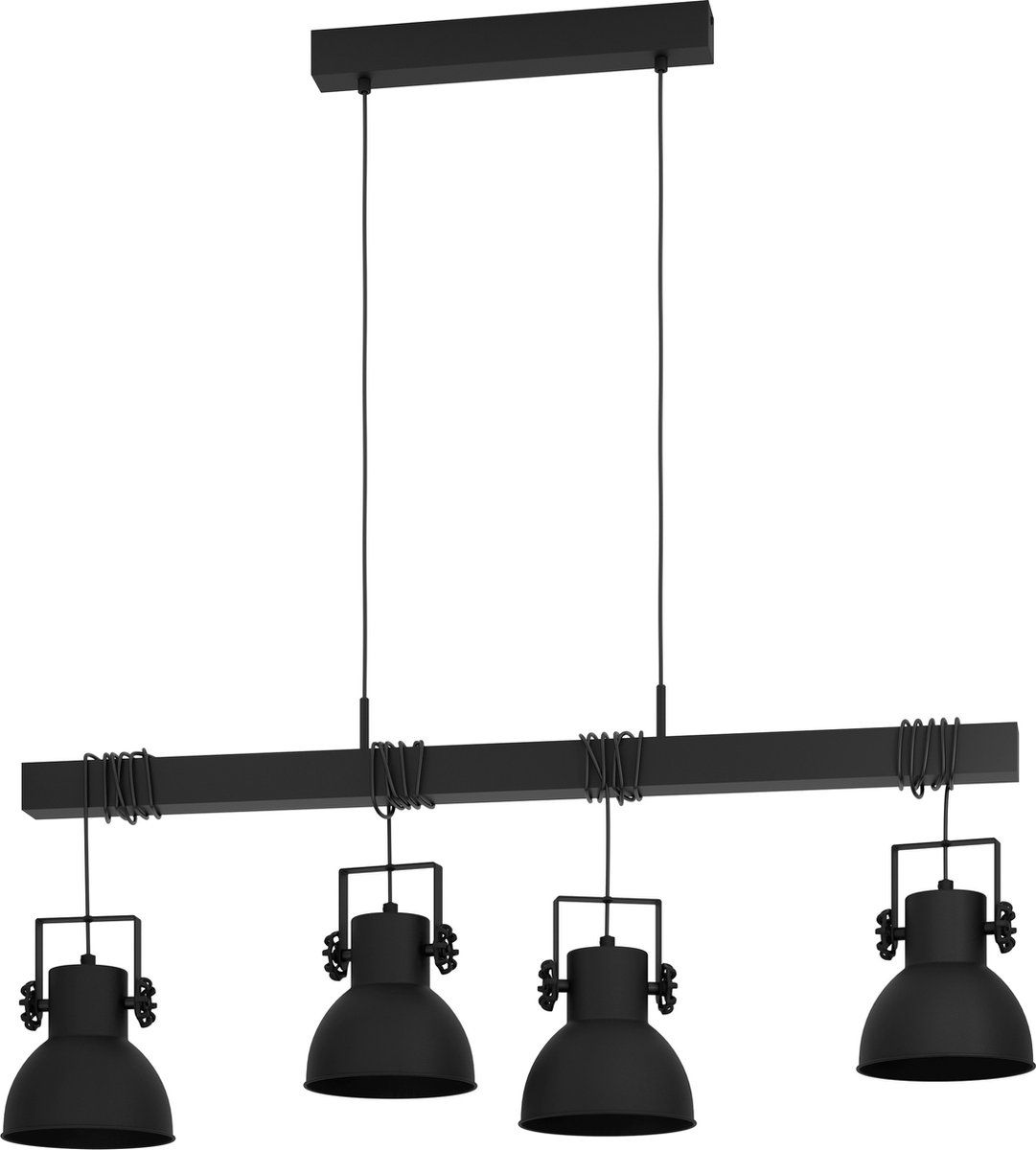 EGLO Shirebrook Hanglamp - Zwart - E27 - 100 cm