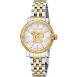 Roberto Cavalli by Franck Muller Dameshorloge analoog kwarts met roestvrijstalen armband RV1L231M0051, Antieke wit., modieus