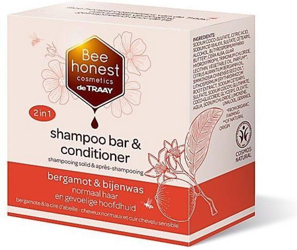 De Traay Bee Honest Shampoo Bar & Conditioner Bergamot & Bijenwas - 8713406730083