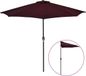 vidaXL Balkonparasol half aluminium paal 270x144x222 cm bordeauxrood