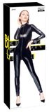 Black Level Vinyl Lak Wetlook Jumpsuit M Zwart