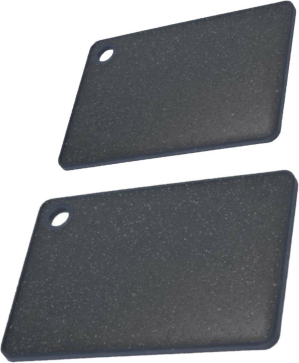 Snijplanken - set van 2 - kunststof - zwart - 27 en 33 cm - snijplankenset