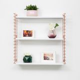 Tomado - Wandrek - Koper & Wit - Boekenrek - 70x21x68cm - Uitbreidbaar
